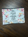 Inspirational Bible Verse Pencil Pouch | Christian Pencil Case Scripture Canvas | Makeup Bags