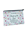 Inspirational Bible Verse Pencil Pouch | Christian Pencil Case Scripture Canvas | Makeup Bags