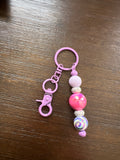 Rhinestone & Acrylic beaded key chain | handcrafted keychain | silicone and acrylic beads | custom key chain designs