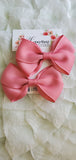 Arleen Dusty Rose Pink Girl Bow Piggy Sets | Set of two Pink Bows