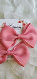 Arleen Dusty Rose Pink Girl Bow Piggy Sets | Set of two Pink Bows