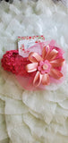 Nabby Pink and Orange Baby Strechy Headband Ribbon Flower Headband