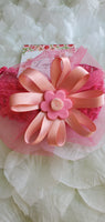 Nabby Pink and Orange Baby Strechy Headband Ribbon Flower Headband