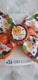 Morticia Orange Pumpkin Girl Bow