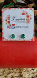 Candi Rhinestone Stud Earrings Red, Green, Clear