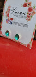 Candi Rhinestone Stud Earrings Red, Green, Clear