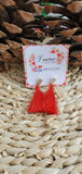 Bethlehem Tassel Earrings Blue, Red & Green