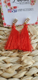 Bethlehem Tassel Earrings Blue, Red & Green