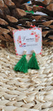 Bethlehem Tassel Earrings Blue, Red & Green