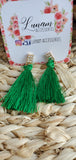 Bethlehem Tassel Earrings Blue, Red & Green