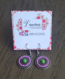 Della Art dot Purple and Green Earrings