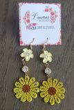 Emberlynn Rhinestone Sunflower Earrings