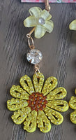 Emberlynn Rhinestone Sunflower Earrings