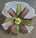 Taytum Brown and Olive Green Baby Headband