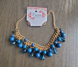 Mylah Blue and Gold Statement Necklace