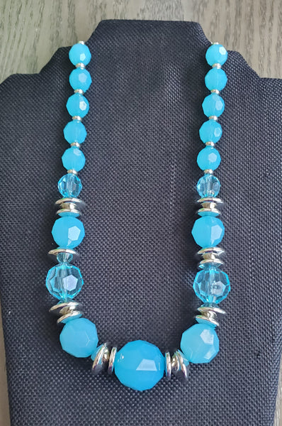 Amaya Aqua Blue Statement Necklace