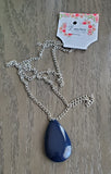 Althea Navy Blue and Silver Necklace