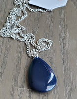 Althea Navy Blue and Silver Necklace