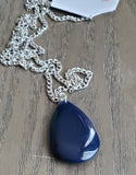 Althea Navy Blue and Silver Necklace