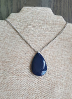 Althea Navy Blue and Silver Necklace