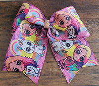 Olaya Rainbow and Unicorn Girl Cheer Bow