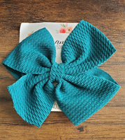 Macayla Fabric Bows Mint, Green, Yellow, Light Purple, Bubble Gum