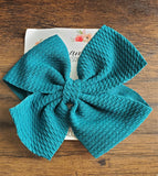 Macayla Fabric Bows Mint, Green, Yellow, Light Purple, Bubble Gum