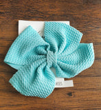 Macayla Fabric Bows Mint, Green, Yellow, Light Purple, Bubble Gum