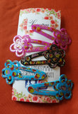 Malva Colorful Flower Girl Hair Clips