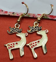 Jesus White Reindeer Earrings