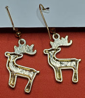 Jesus White Reindeer Earrings