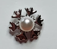 Paz Silver Snowflake with a Pearl Earrings