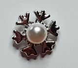 Paz Silver Snowflake with a Pearl Earrings