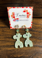 Bonnie Neon Green Giraffe with rhinestone