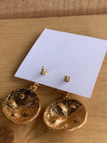 Jasmine Gold Sand Dollar Earring Red, Pink, Green and Blue