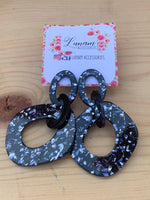 Layla Acrylic Black Statement Earrings