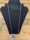 Renata Gold Necklace with 5 Circle Pendants