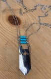 Callie Turquoise and Silver Long Necklace