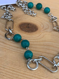 Camryn Teal and Silver Long Necklace