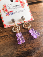 Calanthe Pink Teddy Bear Earrings