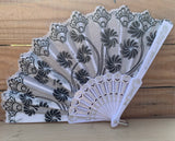 Medea Black, White and Silver Fan