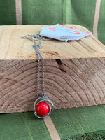 Estefania Red and Silver Simple Necklace