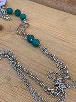 Camryn Teal and Silver Long Necklace