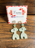 Bonnie Neon Green Giraffe with rhinestone