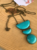 Juliette Turquoise and Brass Long Necklace