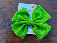 Macayla Fabric Bows Mint, Green, Yellow, Light Purple, Bubble Gum