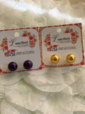 Patricia Blue, Purple and Yellow Pearl Studs