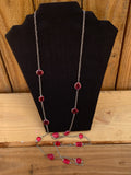 Yaritza Pink and Silver Long Necklace