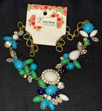 Samaira Brass Statement Necklace with Multicolor beads