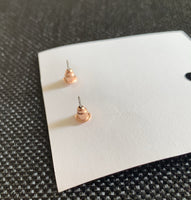 Natividad Rose Gold Circle and Bow Small Stainless Steel Stud Earrings